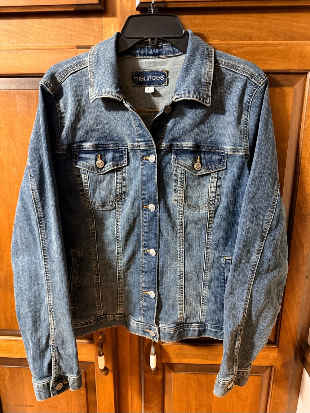 Maurices Light Blue Denim Jacket with Button Front